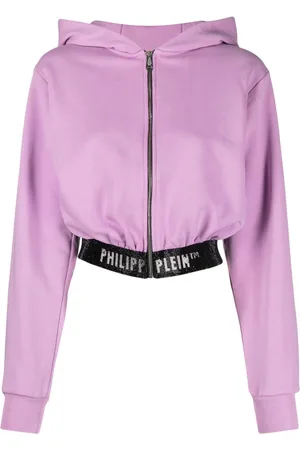 Philipp Plein Logo-waistband cropped hoodie
