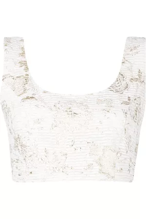 Bambah Floral-pattern cropped top