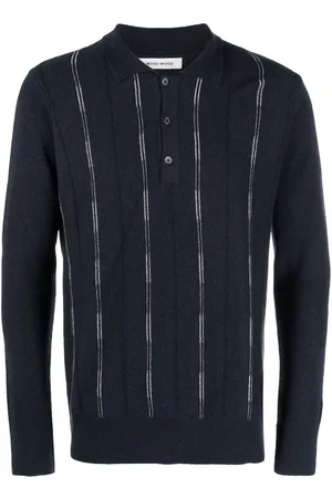 WoodWood Striped wool polo shirt