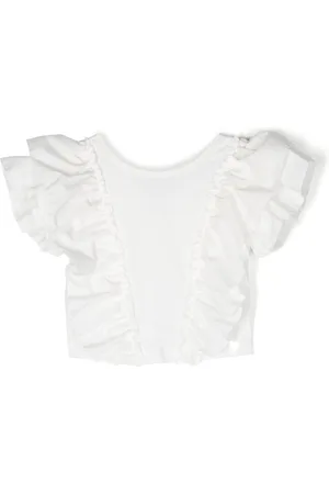 MONNALISA Ruffled V-back T-Shirt