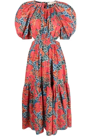ULLA JOHNSON Graphic-print midi dress