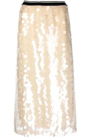 Plan C Sequin-embellished high-waisted skirt