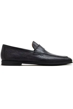 Magnanni Crocodile-effect leather loafers