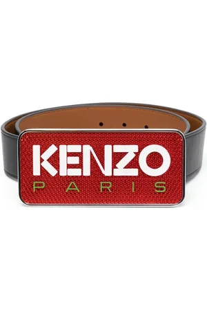 Kenzo Logo-buckle leather belt