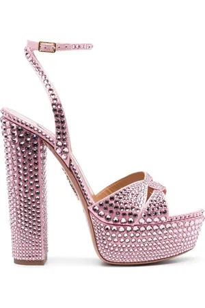 Aquazzura 65mm crystal-embellished platform sandals