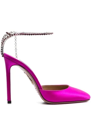 Aquazzura 110mm crystal-embellished satin pumps