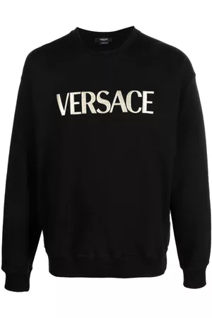 VERSACE Logo-embroidery jersey jumper