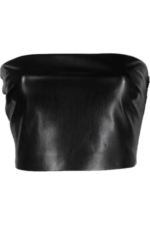 The Andamane Crop faux-leather bandeau top