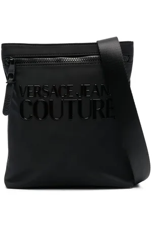 VERSACE Logo-print zip-up messenger bag