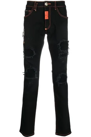 Philipp Plein Ripped slim-cut jeans