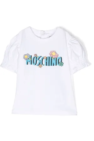 Moschino Puff-sleeves floral-print T-shirt