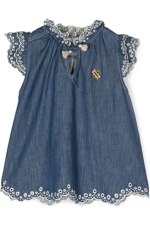 ZIMMERMANN Broderie-anglaise denim dress
