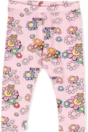 Moschino Floral-print Teddy Bear motif leggings