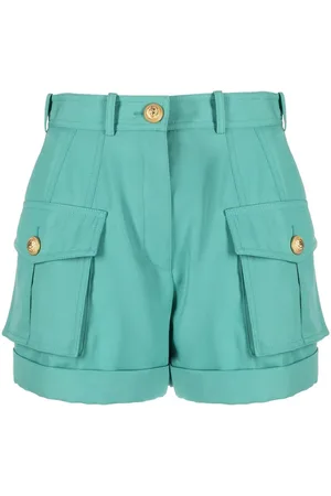 Balmain High-waisted flap-pocket shorts