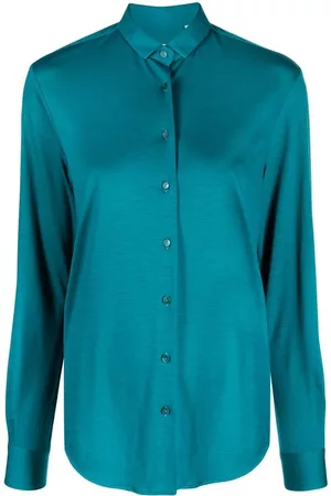 Xacus Curved-hem virgin wool shirt