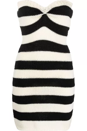Marni Striped strapless knitted dress
