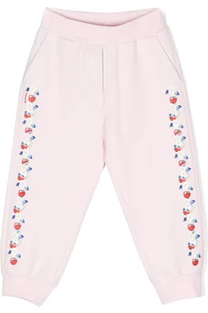 MONNALISA Cherry floral-print track pants