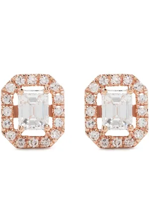 Shay 18kt rose Mini Me diamond halo earrings