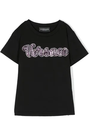 VERSACE Crystal-embellished logo T-shirt