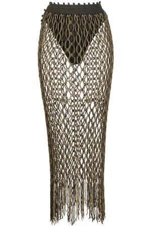 DION LEE Hand-crocheted two-tone skirt