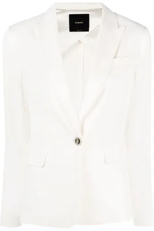 Pinko Peak lapel linen-blend blazer