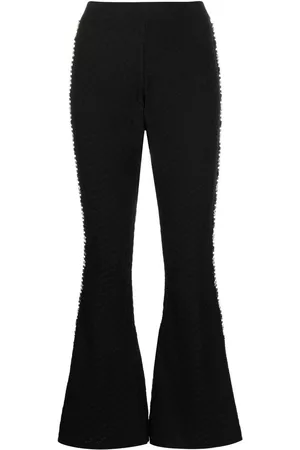 Izaak Azanei Knitted embellished flared trousers