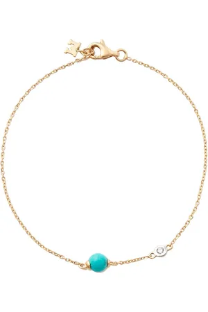 Mateo 14kt yellow turquoise and diamond charm bracelet