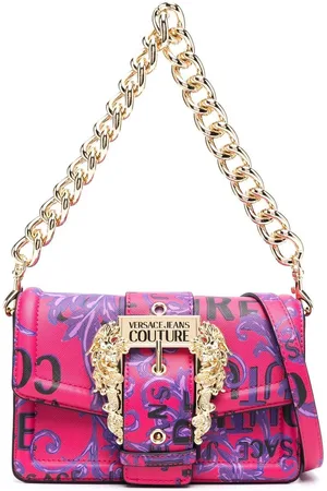 VERSACE Baroque buckle printed shoulder bag