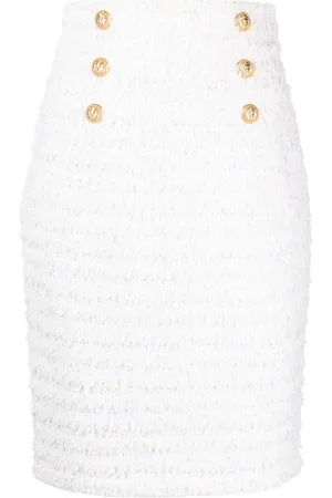 Balmain Tweed double-breasted pencil skirt