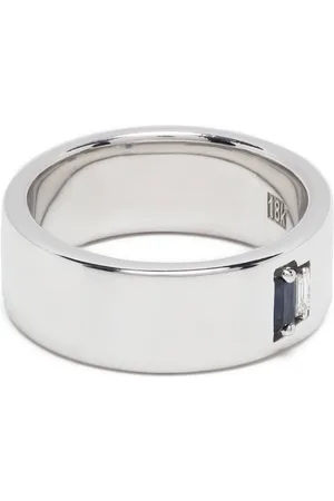 Suzanne Kalan 18kt white gold diamond and sapphire ring