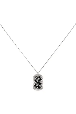 Suzanne Kalan 18kt white gold diamond and sapphire necklace