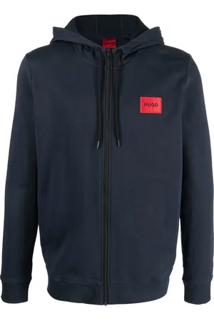 HUGO BOSS Chest logo-patch hoodie