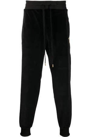 True Religion Logo-embroidered velour tapered sweatpants