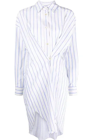 Marant Etoile Asymmetric striped shirt dress