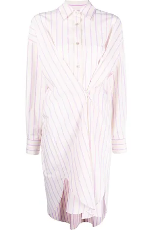 Marant Etoile Asymmetric striped shirt dress