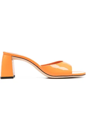 By Far Michele patent block-heel mules
