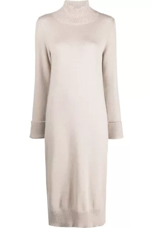 ELEVENTY Funnel-neck knitted midi dress
