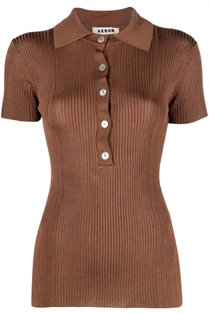 AERON Ribbed polo top