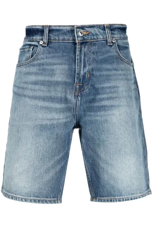 7 for all Mankind Crease-effect denim shorts