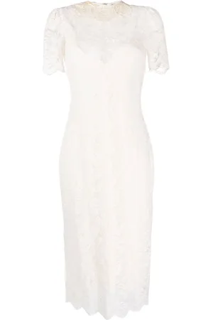 Paco rabanne Short-sleeve lace-overlay dress