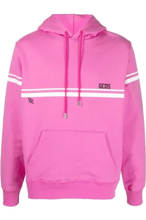 GCDS Striped logo-print hoodie
