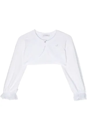 MONNALISA Crystal-embellished cropped cardigan