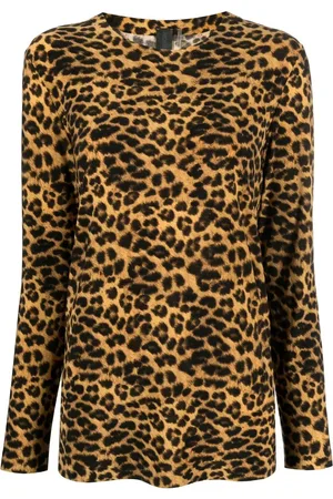 Norma Kamali Leopard-print long-sleeved T-shirt