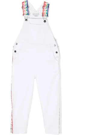 Stella McCartney Girls Dungarees - Logo-tape detail dungarees