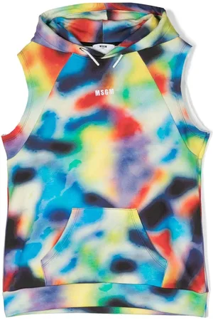 Msgm Tie-dye sleeveless hoodie