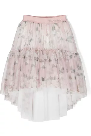 MONNALISA Floral Print Tulle Tutu