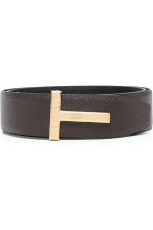 Tom Ford Logo-plaque leather belt