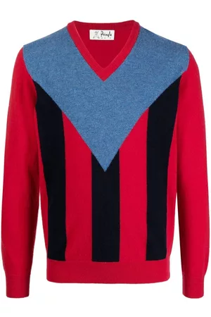 PRINGLE OF SCOTLAND Vertical-stripe V-neck jumper