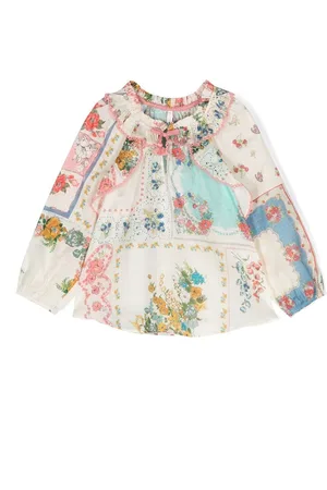 ZIMMERMANN Floral-print ruffle-detail blouse