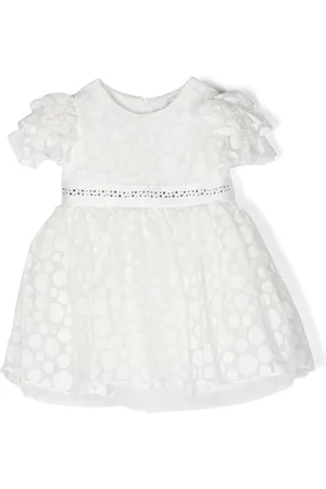 MONNALISA Cotton polka-dot short-sleeve dress